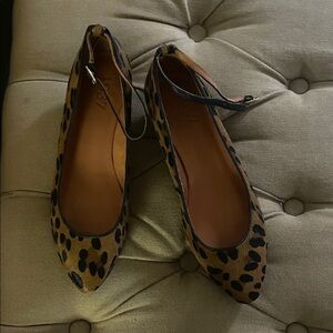 Madewell Animal Print Flats with Black Accents